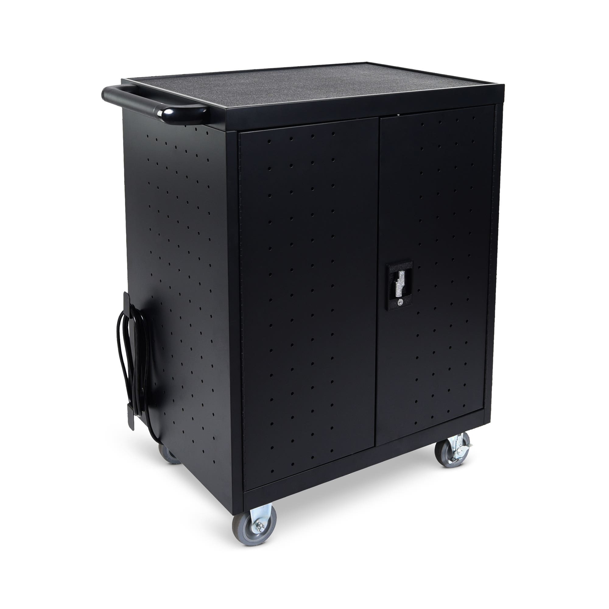 Luxor Laptop/Chromebook Charging Cart with Timer — 32 Device Capacity, Steel, Model# LLTP32-B